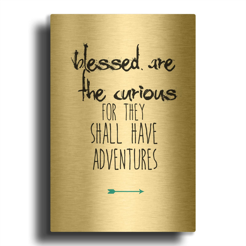 'Blessed Are The Curious' By Jan Weiss Gold Metal Wall Art