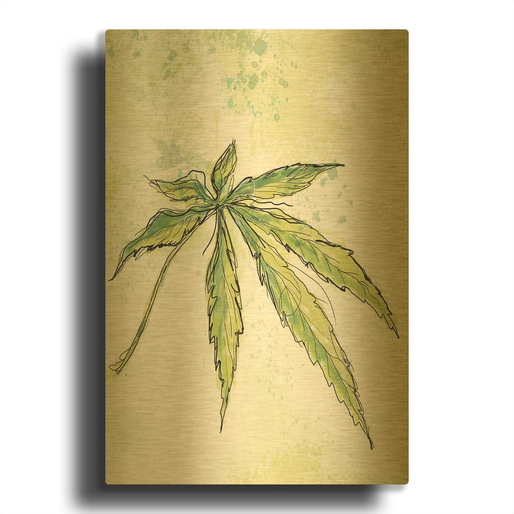 'Blue Dream' By Jan Weiss Gold Metal Wall Art