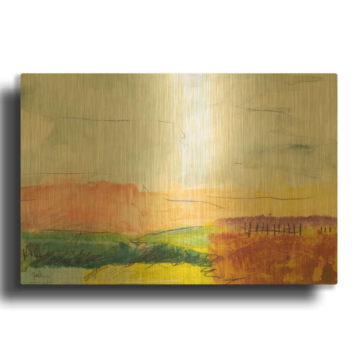 'Belonging No. 1' By Jan Weiss Gold Metal Wall Art