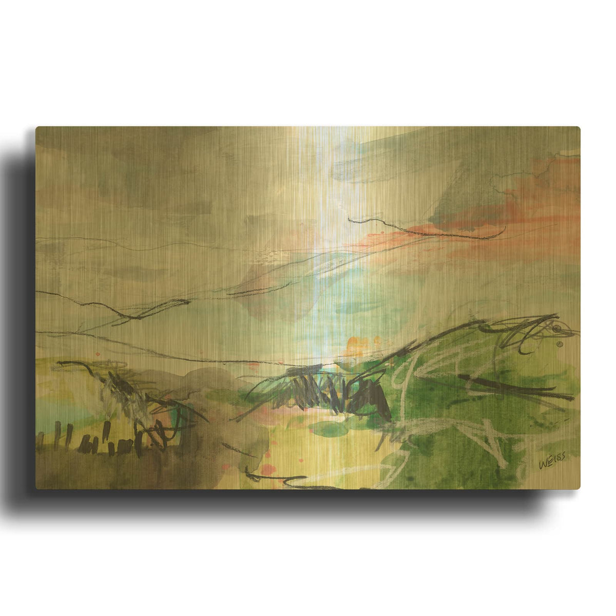 'Ancient Dramatist' By Jan Weiss Gold Metal Wall Art