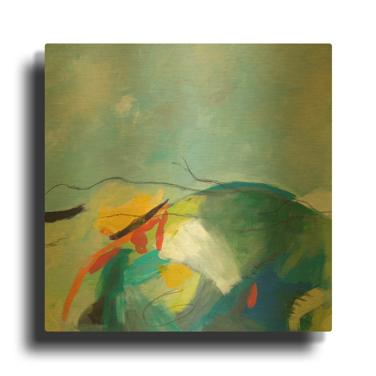 'Alpine No. 2' By Jan Weiss Gold Metal Wall Art