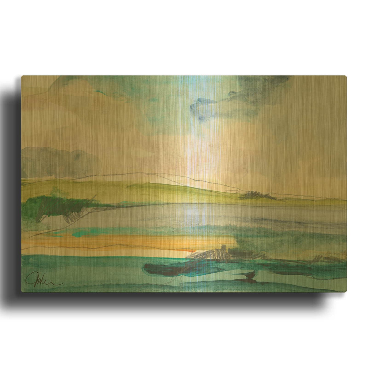 'Amid The Jewels' By Jan Weiss Gold Metal Wall Art