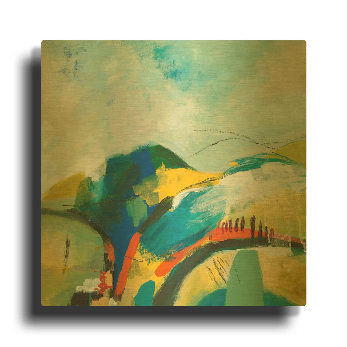 'Alpine No. 1' By Jan Weiss Gold Metal Wall Art