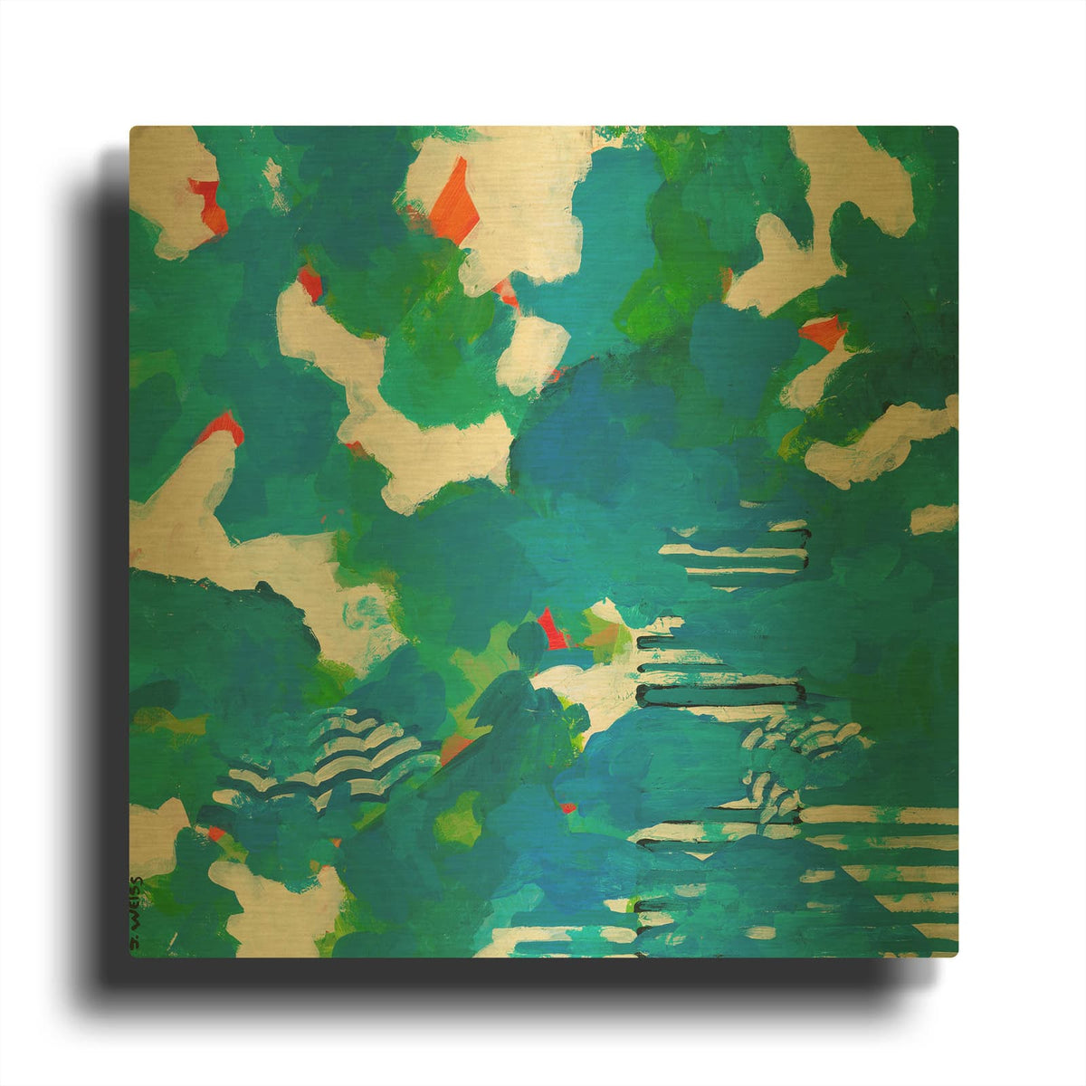 'Adriatic' By Jan Weiss Gold Metal Wall Art