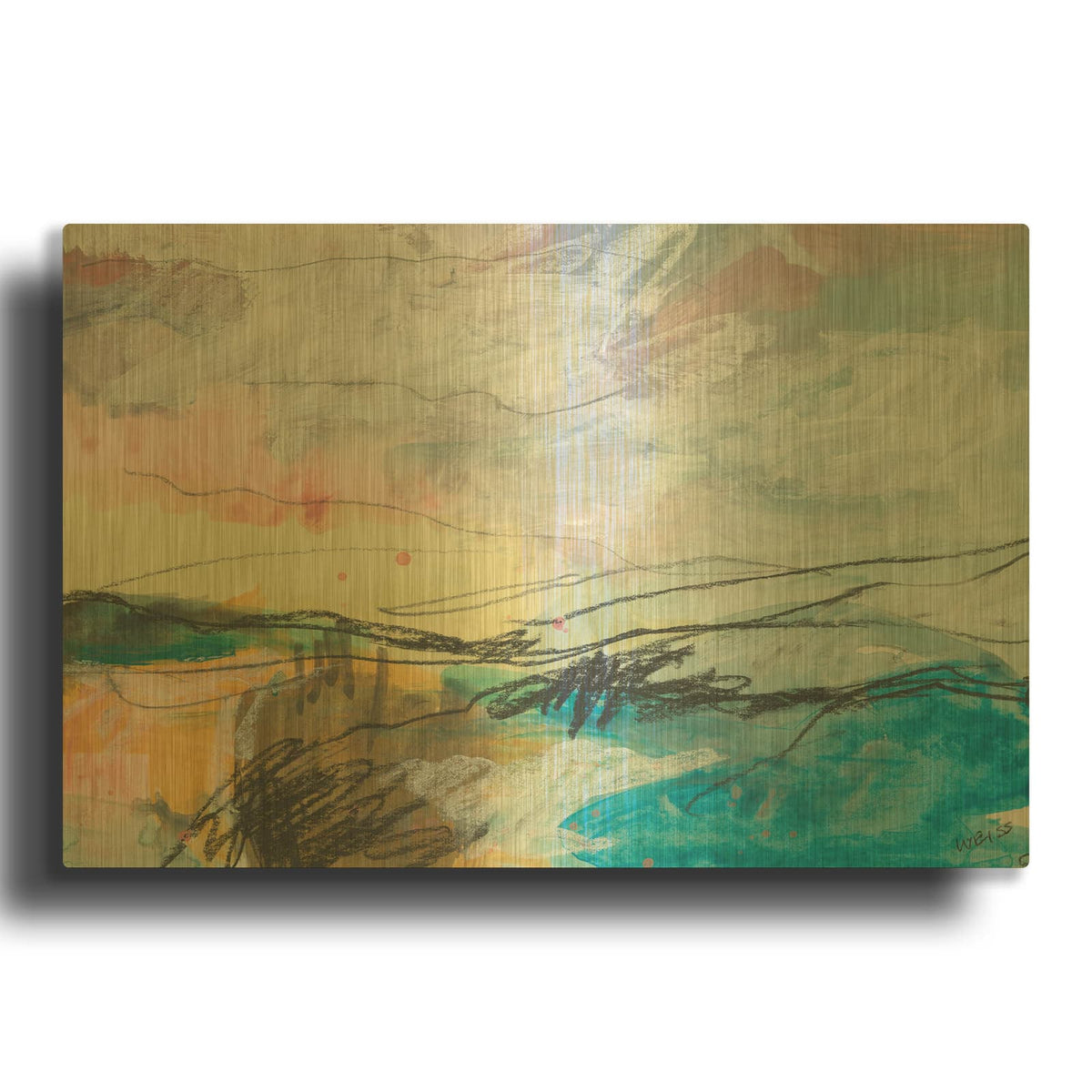 'All The Night Tide' By Jan Weiss Gold Metal Wall Art