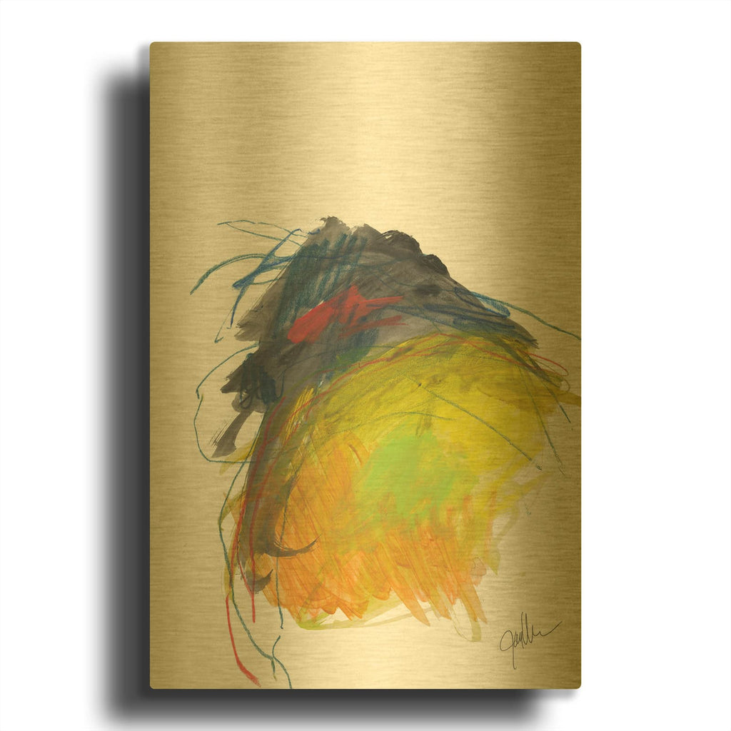 'Abstract Landscape No. 15' By Jan Weiss Gold Metal Wall Art