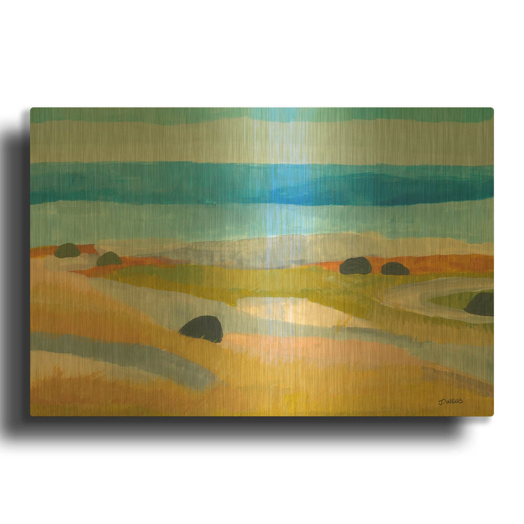 'A Field In Iceland' By Jan Weiss Gold Metal Wall Art