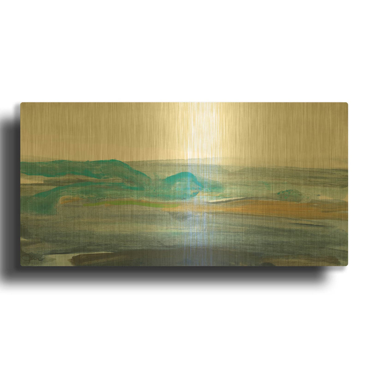 'A Breaking Wave' By Jan Weiss Gold Metal Wall Art
