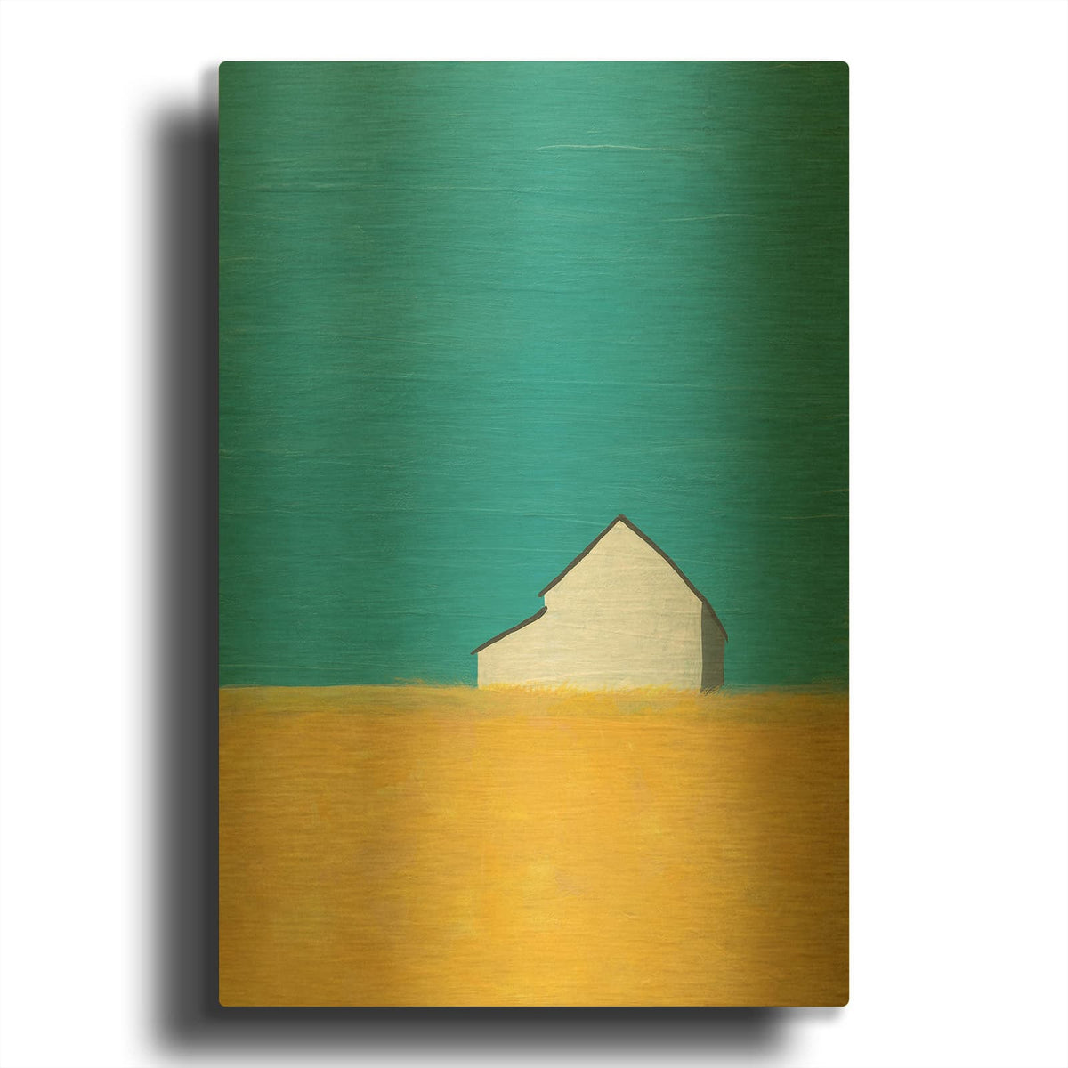 'Its A Barn' By Jan Weiss Gold Metal Wall Art