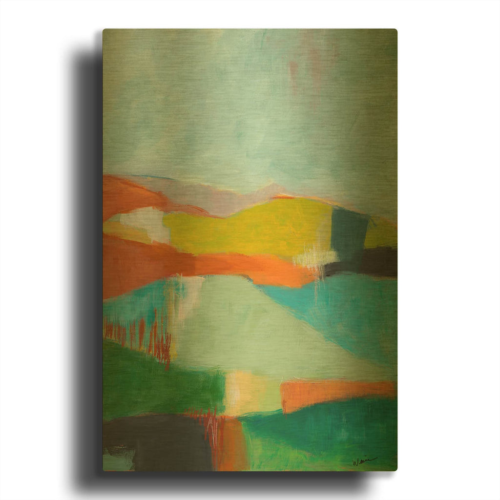 'North Bay Hills' By Jan Weiss Gold Metal Wall Art