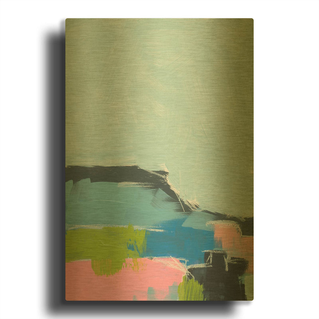 'Landscape No. 100' By Jan Weiss Gold Metal Wall Art