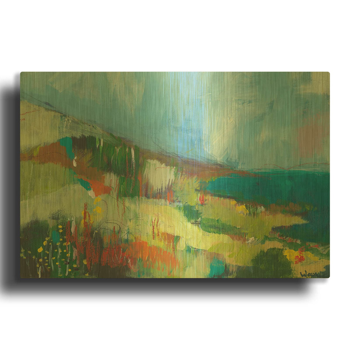 'Pacific Coast' By Jan Weiss Gold Metal Wall Art
