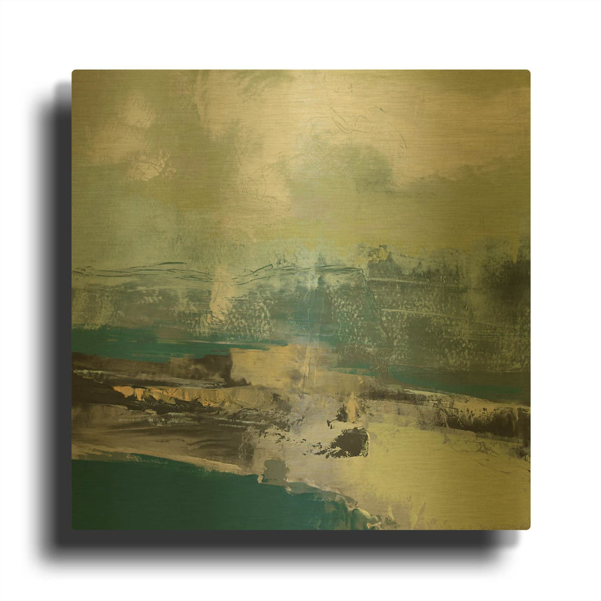 'Ebb and Flow' By Jayne Walther Gold Metal Wall Art