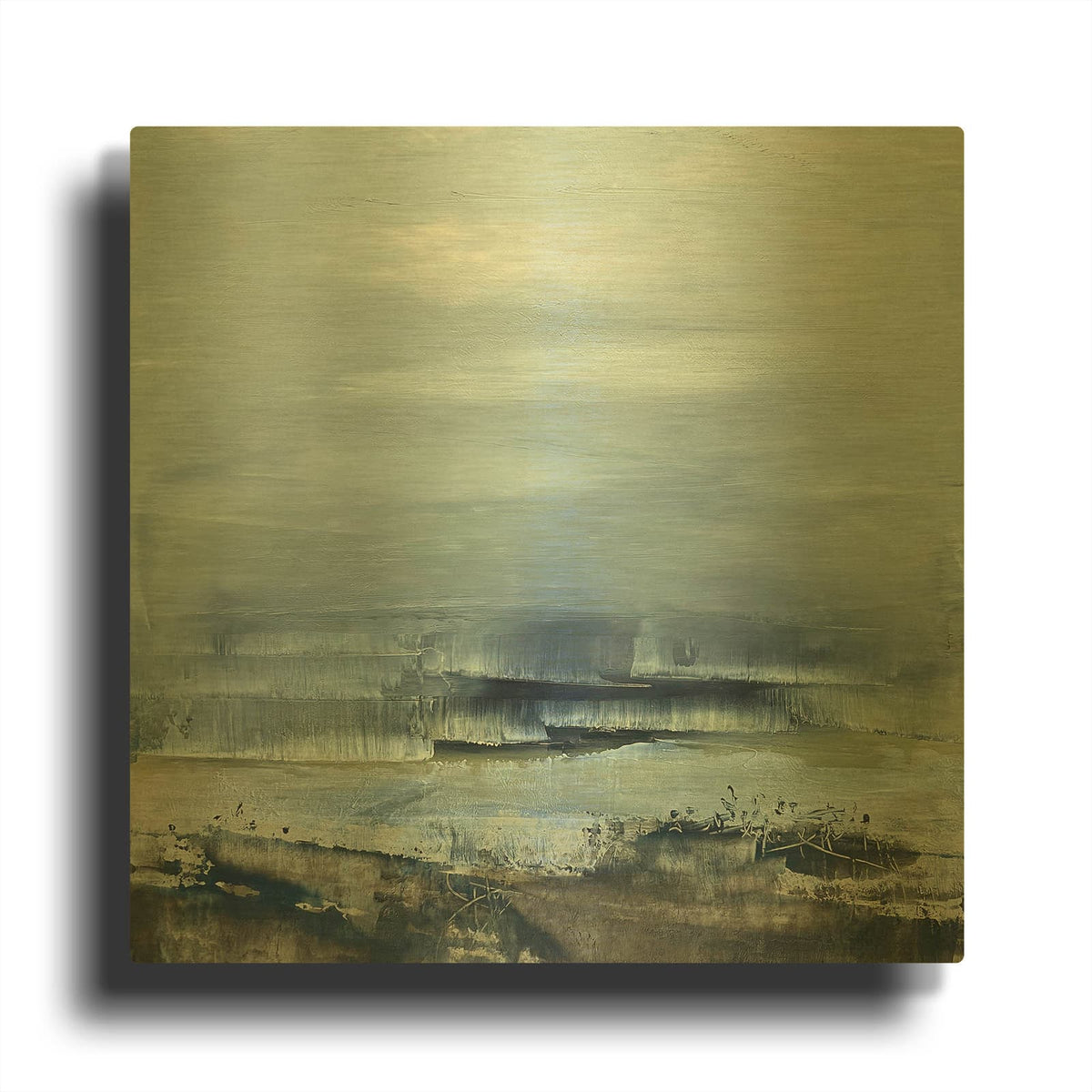 'Settling into Presence' By Jayne Walther Gold Metal Wall Art