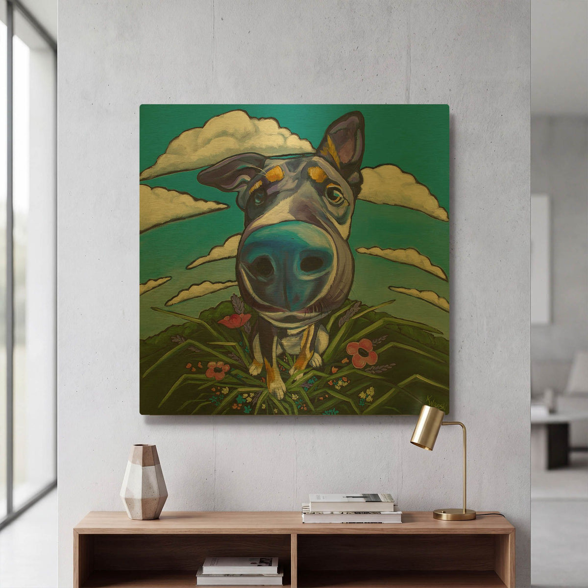 'Head in the Clouds' By Kathryn Wronski Gold Metal Wall Art