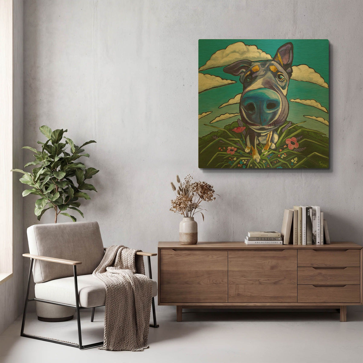 'Head in the Clouds' By Kathryn Wronski Gold Metal Wall Art