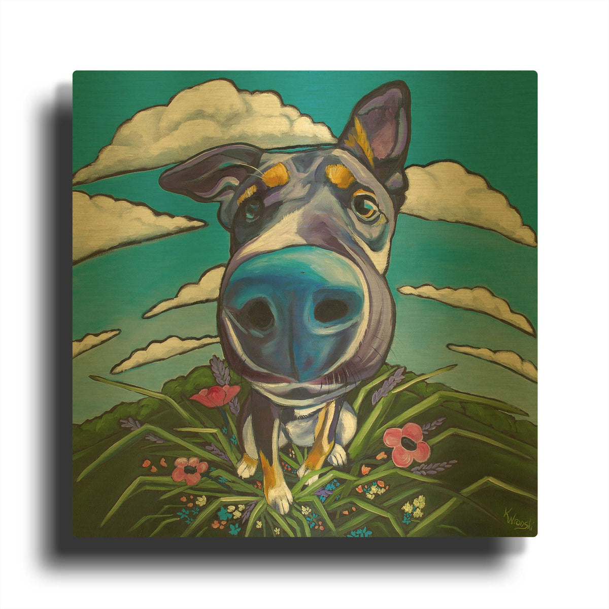 'Head in the Clouds' By Kathryn Wronski Gold Metal Wall Art