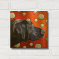 'Lab and Bubbles' By Kathryn Wronski Gold Metal Wall Art