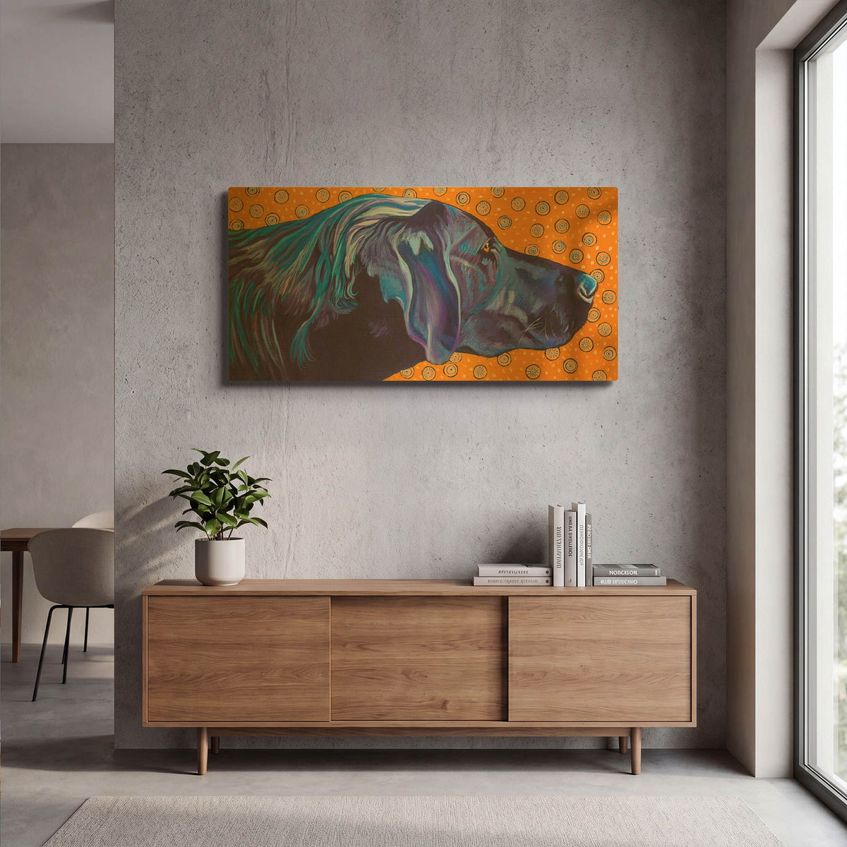 'Lab With Orange' By Kathryn Wronski Gold Metal Wall Art