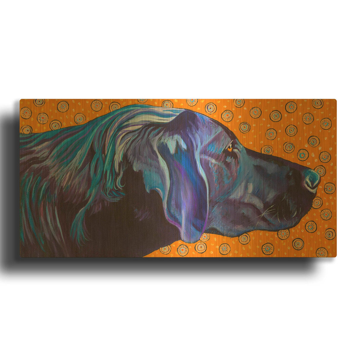 'Lab With Orange' By Kathryn Wronski Gold Metal Wall Art