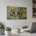 'Four Cows' By Kathryn Wronski Gold Metal Wall Art