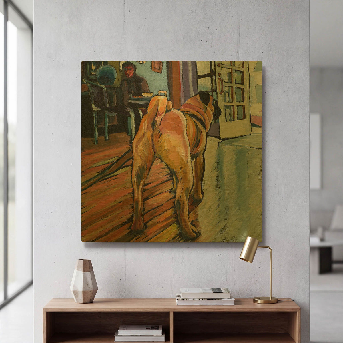 'A Pug’s View' By Kathryn Wronski Gold Metal Wall Art