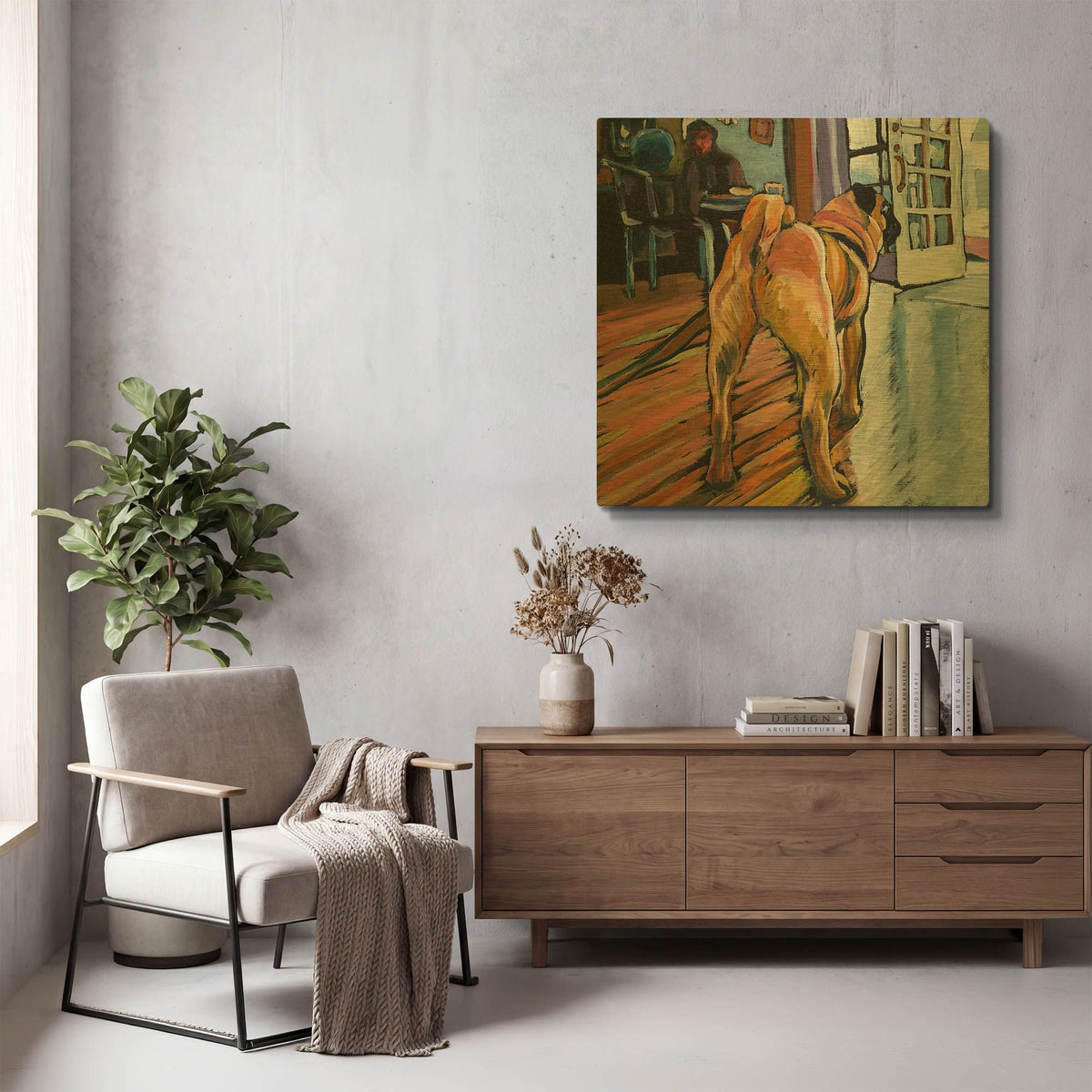 'A Pug’s View' By Kathryn Wronski Gold Metal Wall Art