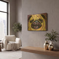 'Purple Pug' By Kathryn Wronski Gold Metal Wall Art