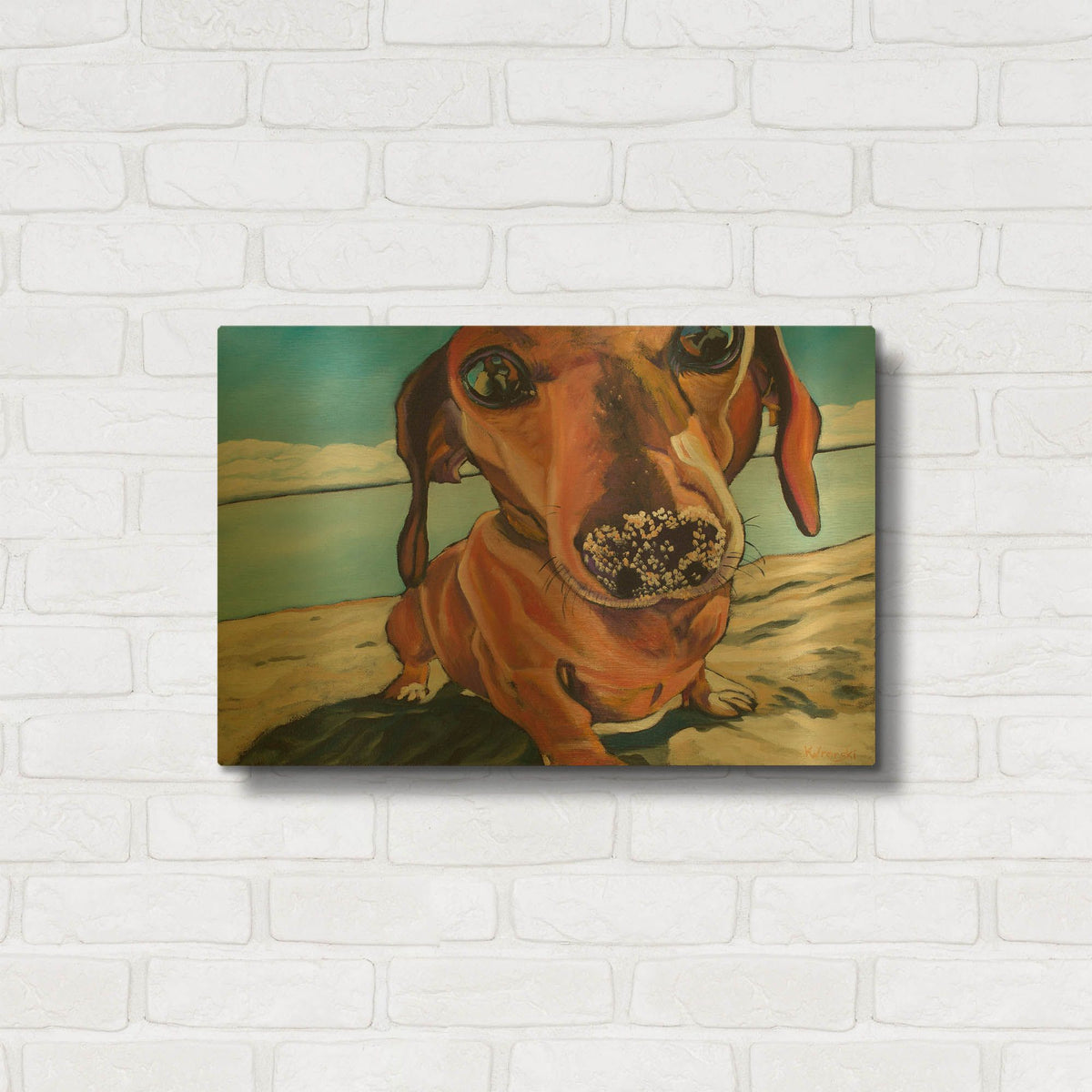'Sand Dog' By Kathryn Wronski Gold Metal Wall Art