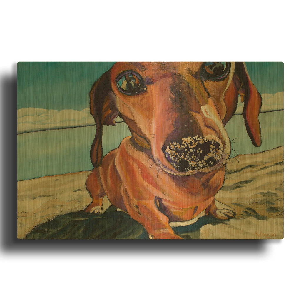 'Sand Dog' By Kathryn Wronski Gold Metal Wall Art