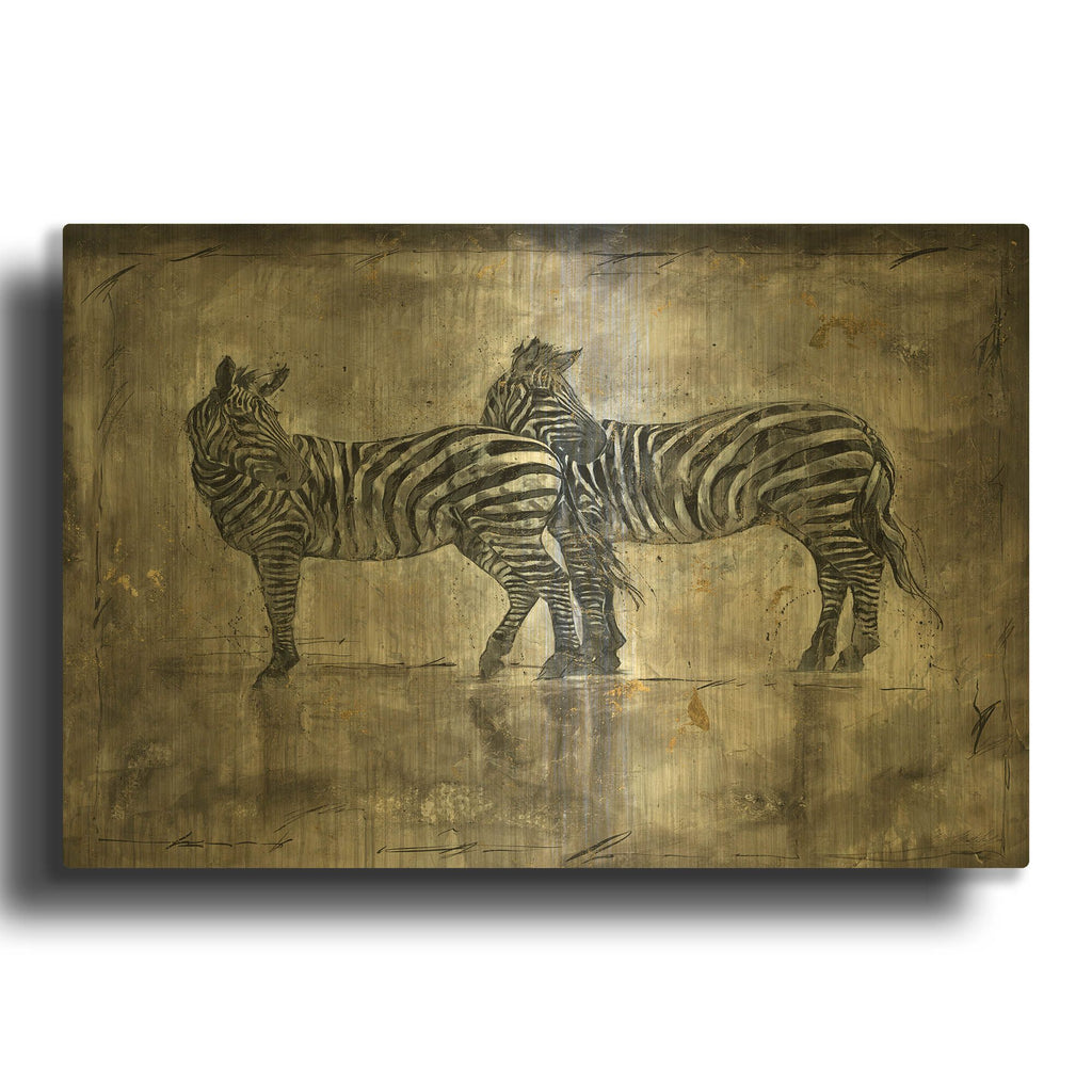 'Zebras' By Marta Wiley Gold Metal Wall Art