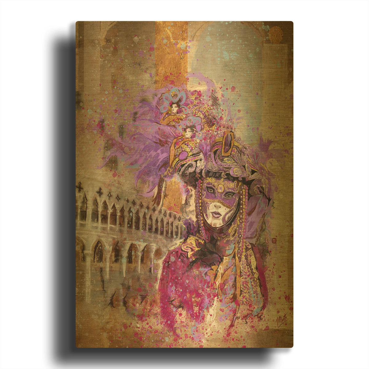 'Venice 3' By Marta Wiley Gold Metal Wall Art
