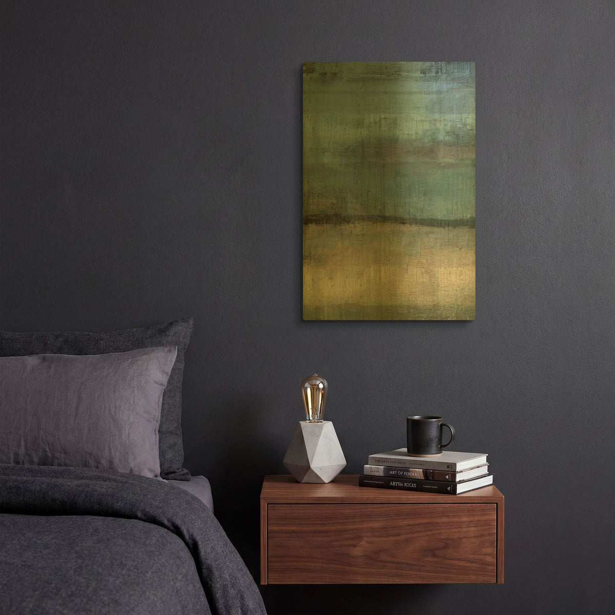 'Study in Light Blue' By Marta Wiley Gold Metal Wall Art