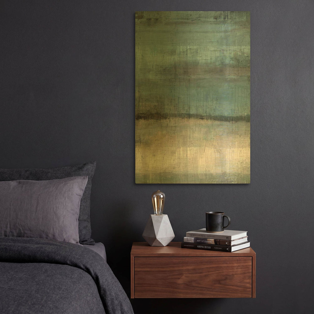 'Study in Light Blue' By Marta Wiley Gold Metal Wall Art