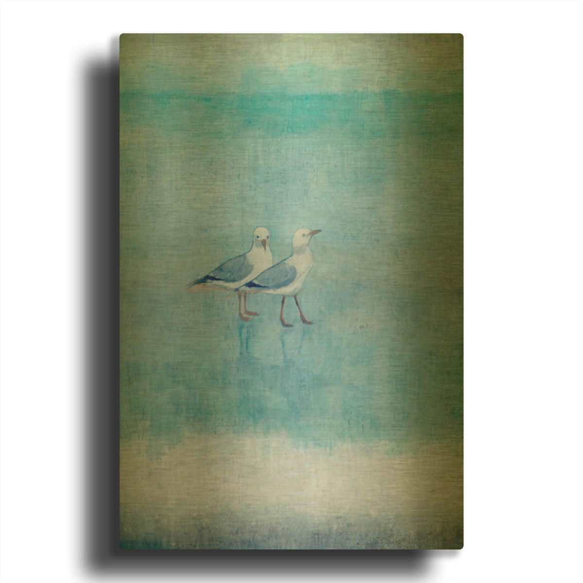 'Sky Blue Sea Gals' By Marta Wiley Gold Metal Wall Art