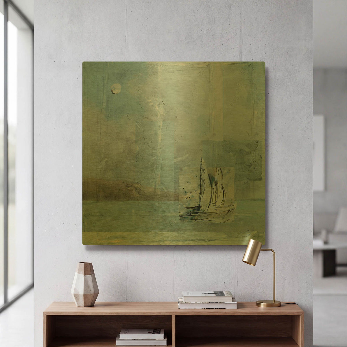 'Sailboats' By Marta Wiley Gold Metal Wall Art