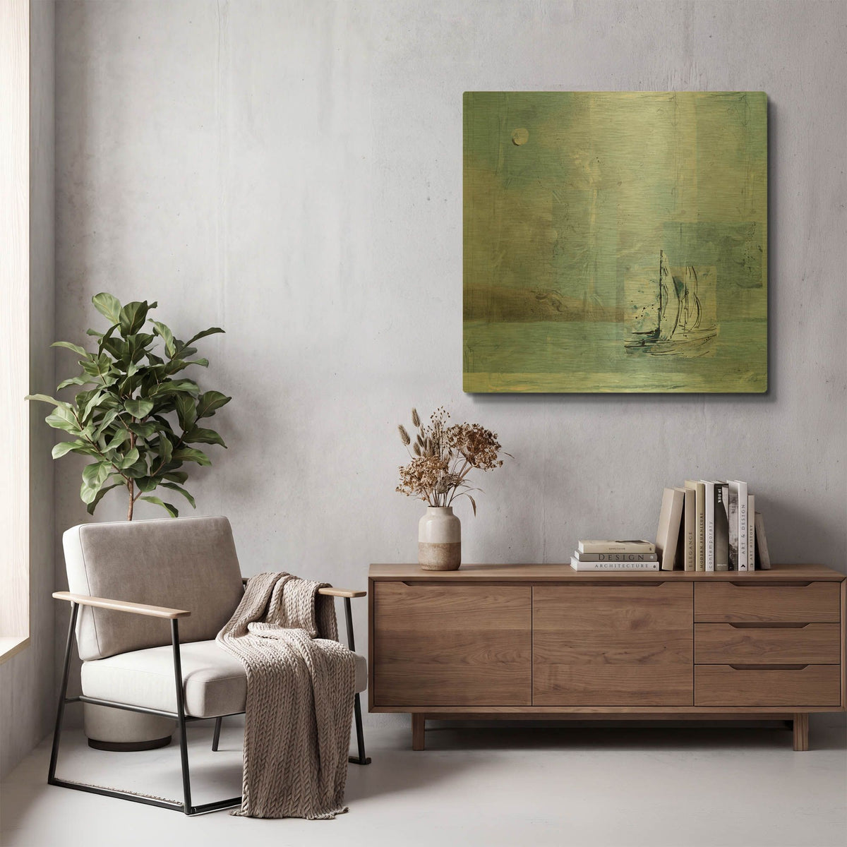'Sailboats' By Marta Wiley Gold Metal Wall Art