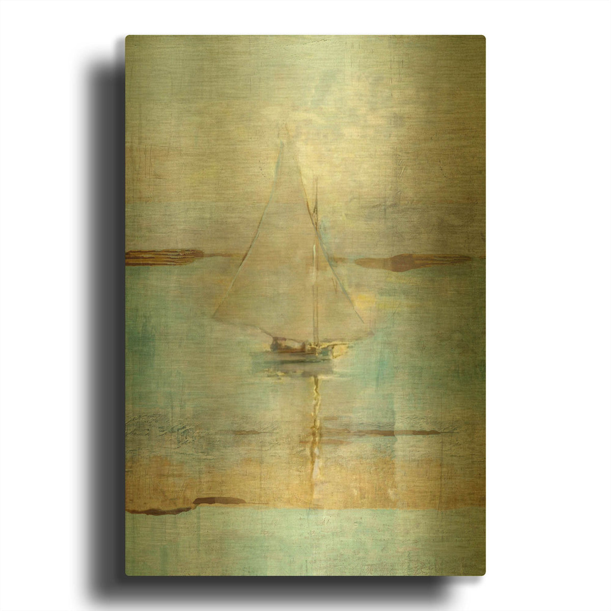 'Sailing In Dusk' By Marta Wiley Gold Metal Wall Art