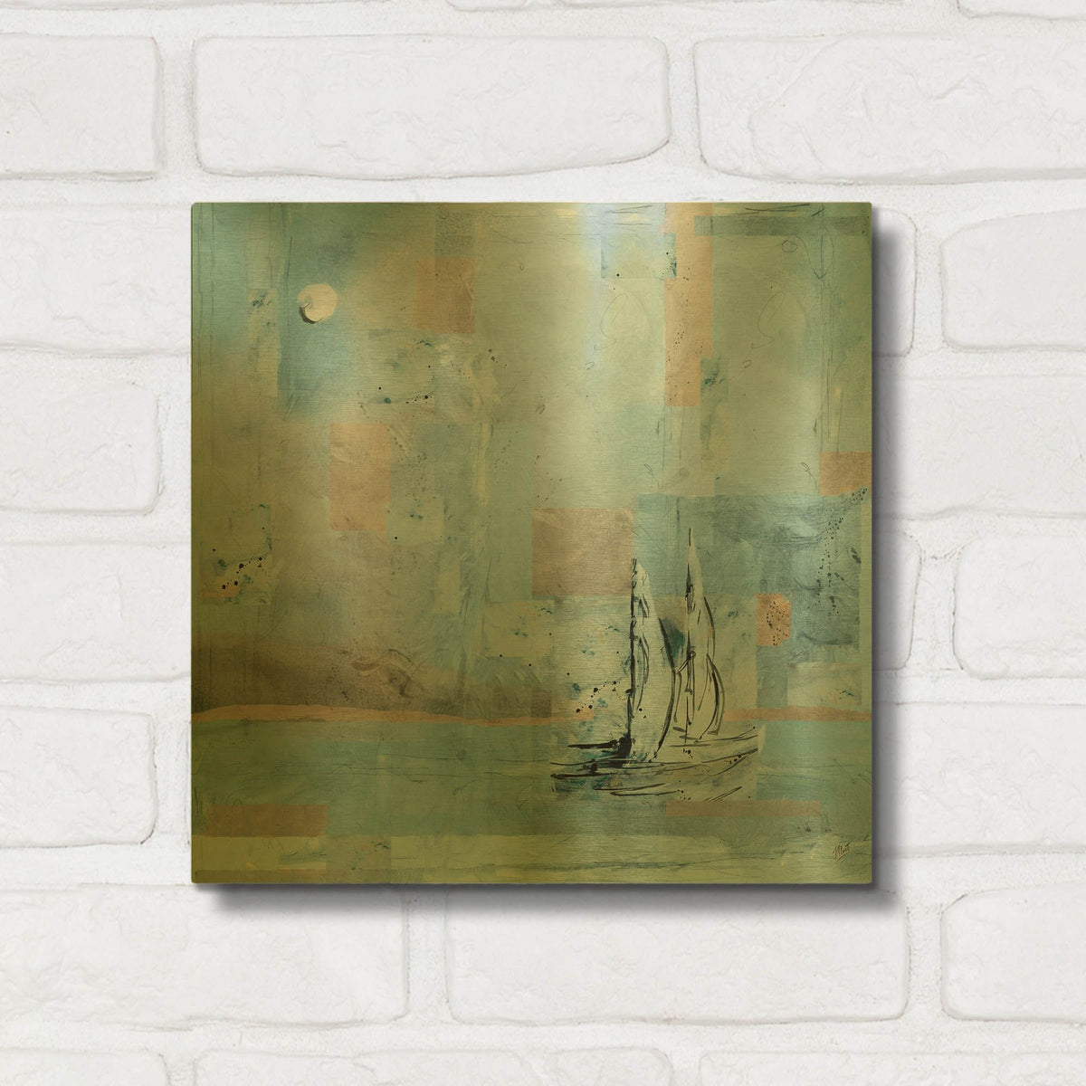 'Sailboat No. 1' By Marta Wiley Gold Metal Wall Art