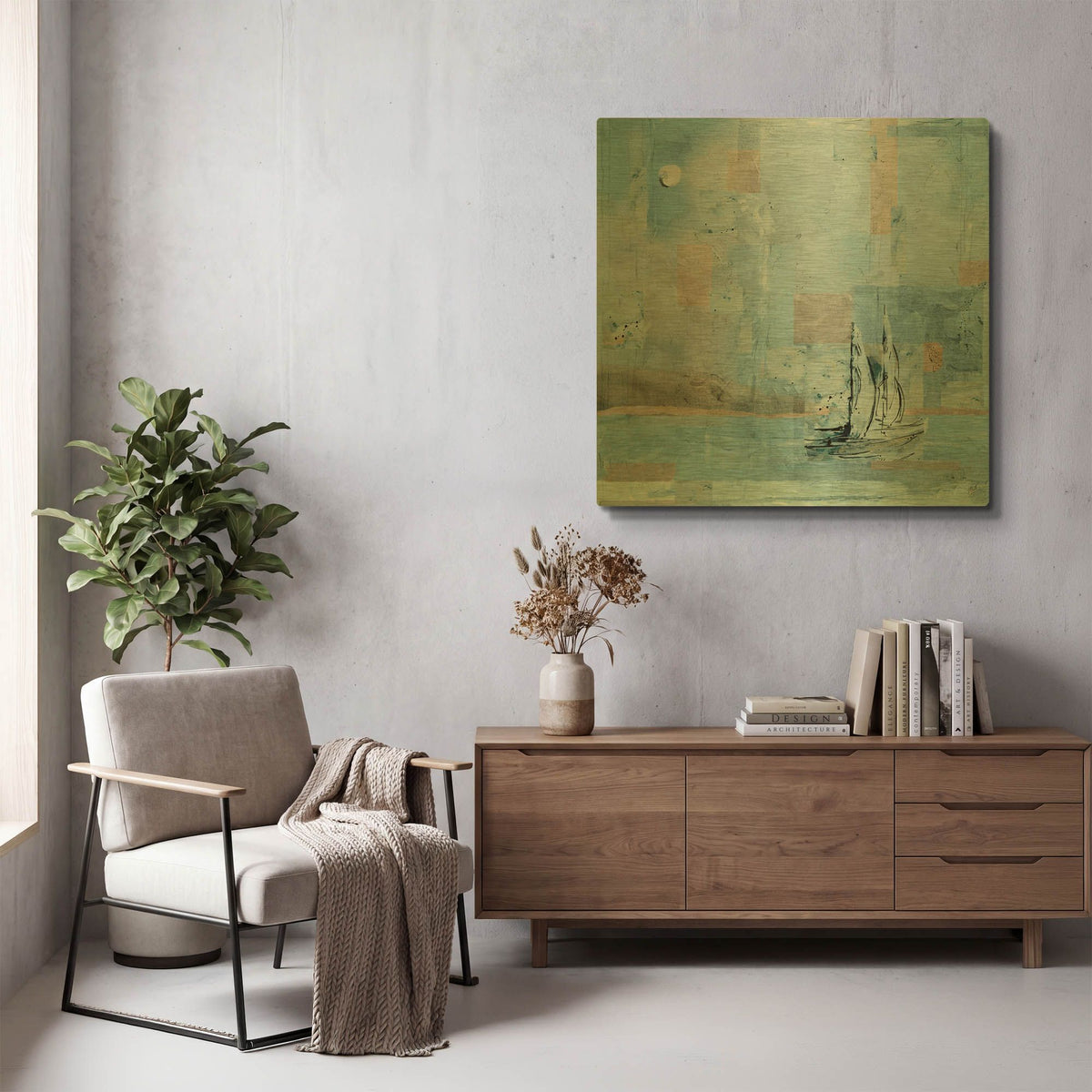 'Sailboat No. 1' By Marta Wiley Gold Metal Wall Art