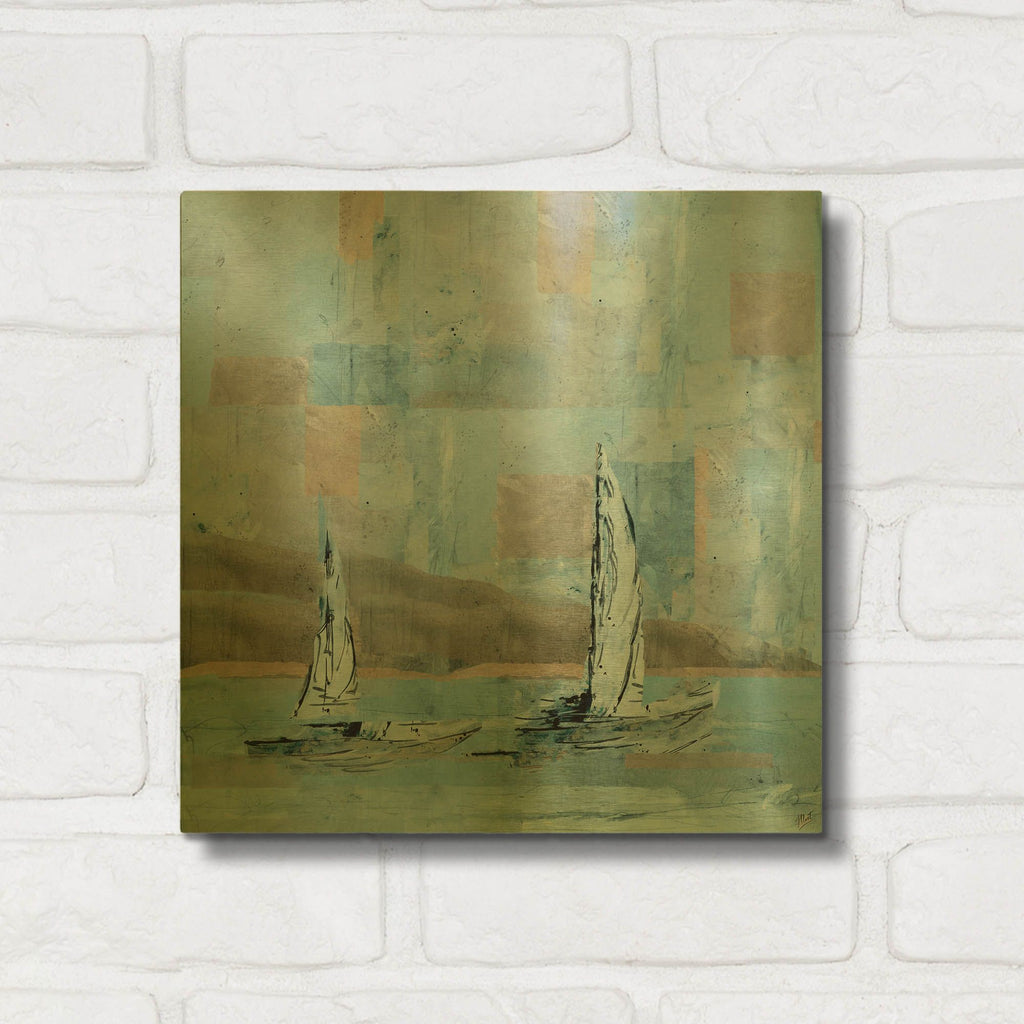 'Sailboat No. 2' By Marta Wiley Gold Metal Wall Art