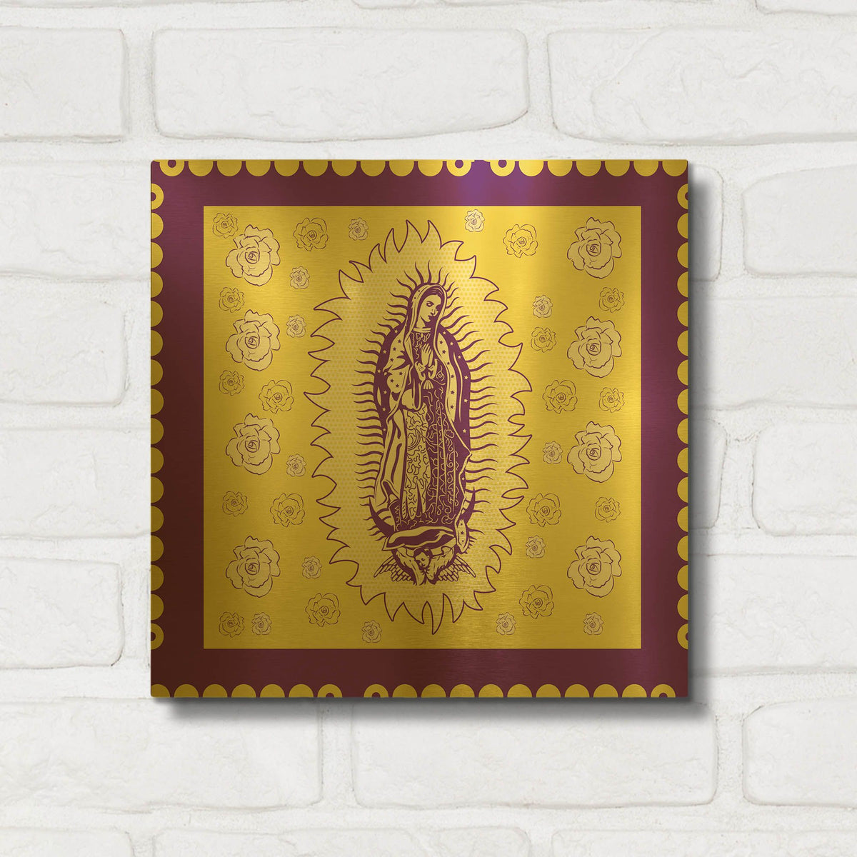 'Purple Mary' By Marta Wiley Gold Metal Wall Art
