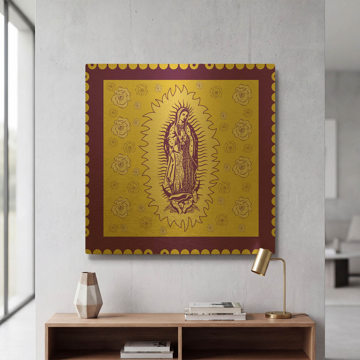 'Purple Mary' By Marta Wiley Gold Metal Wall Art