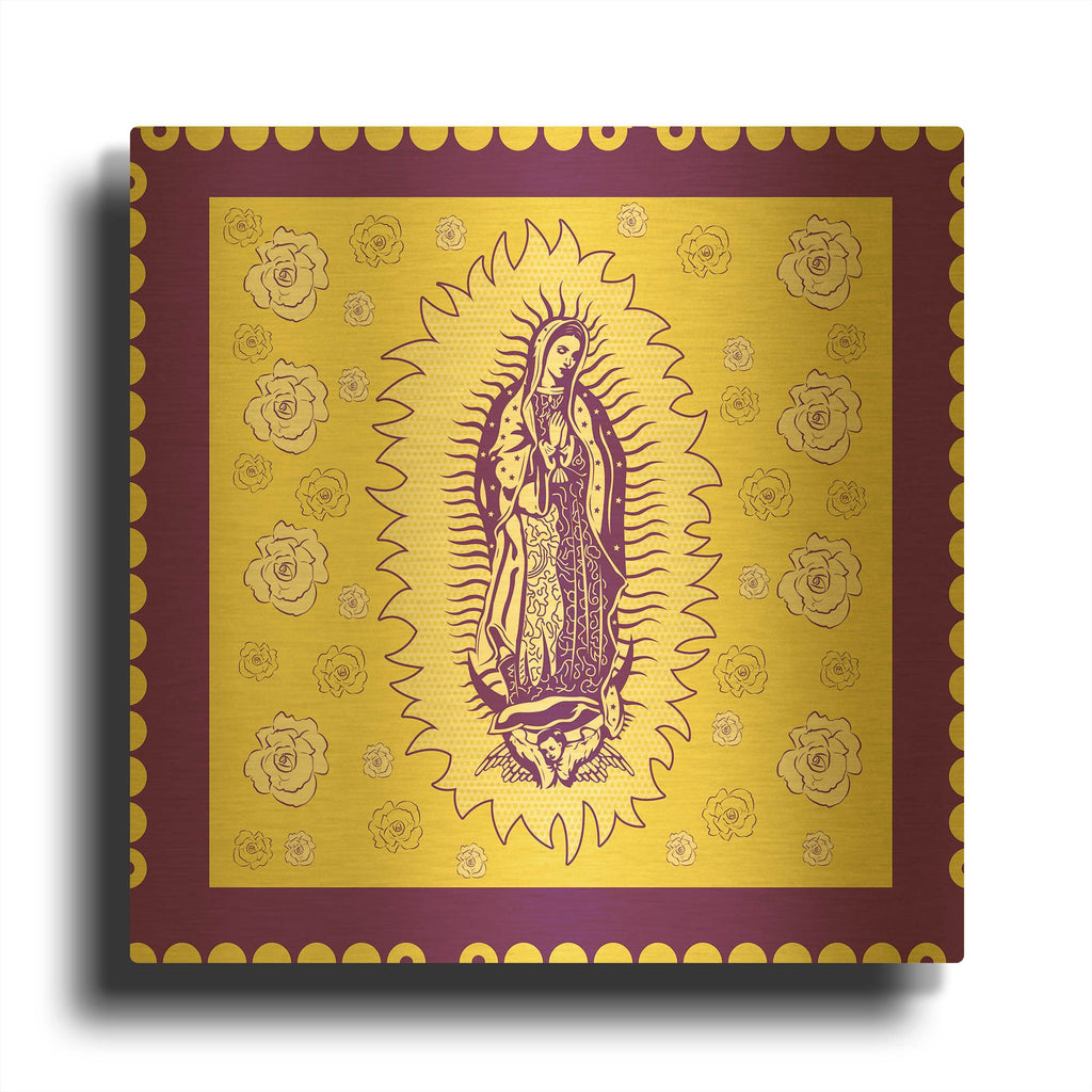 'Purple Mary' By Marta Wiley Gold Metal Wall Art