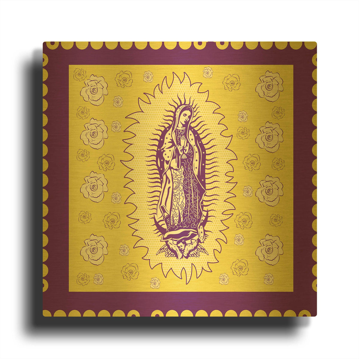 'Purple Mary' By Marta Wiley Gold Metal Wall Art