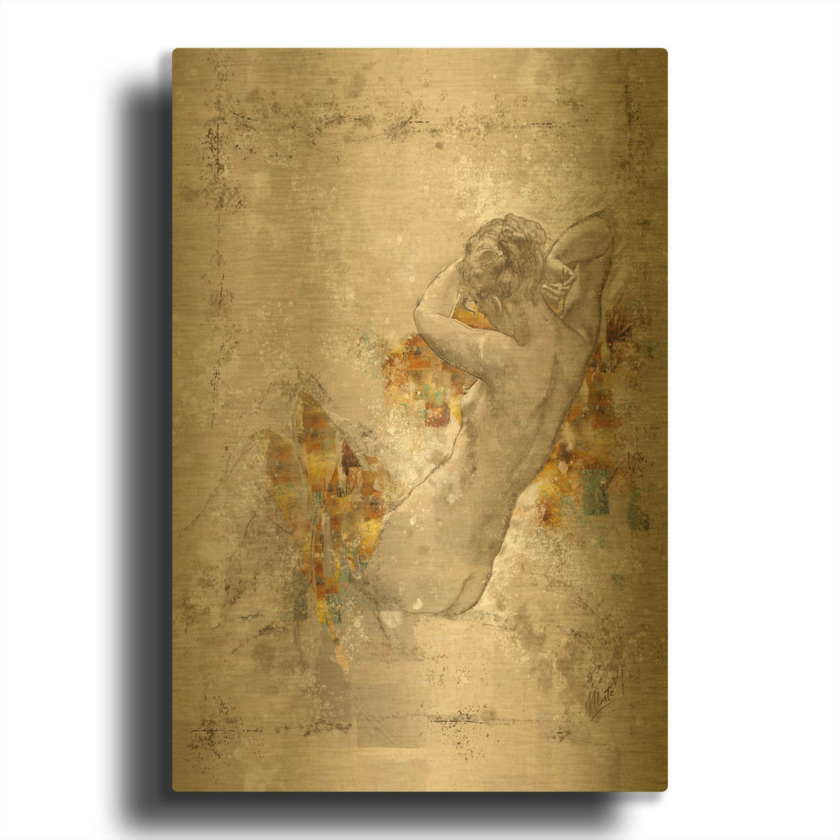 'Nude Study 1' By Marta Wiley Gold Metal Wall Art