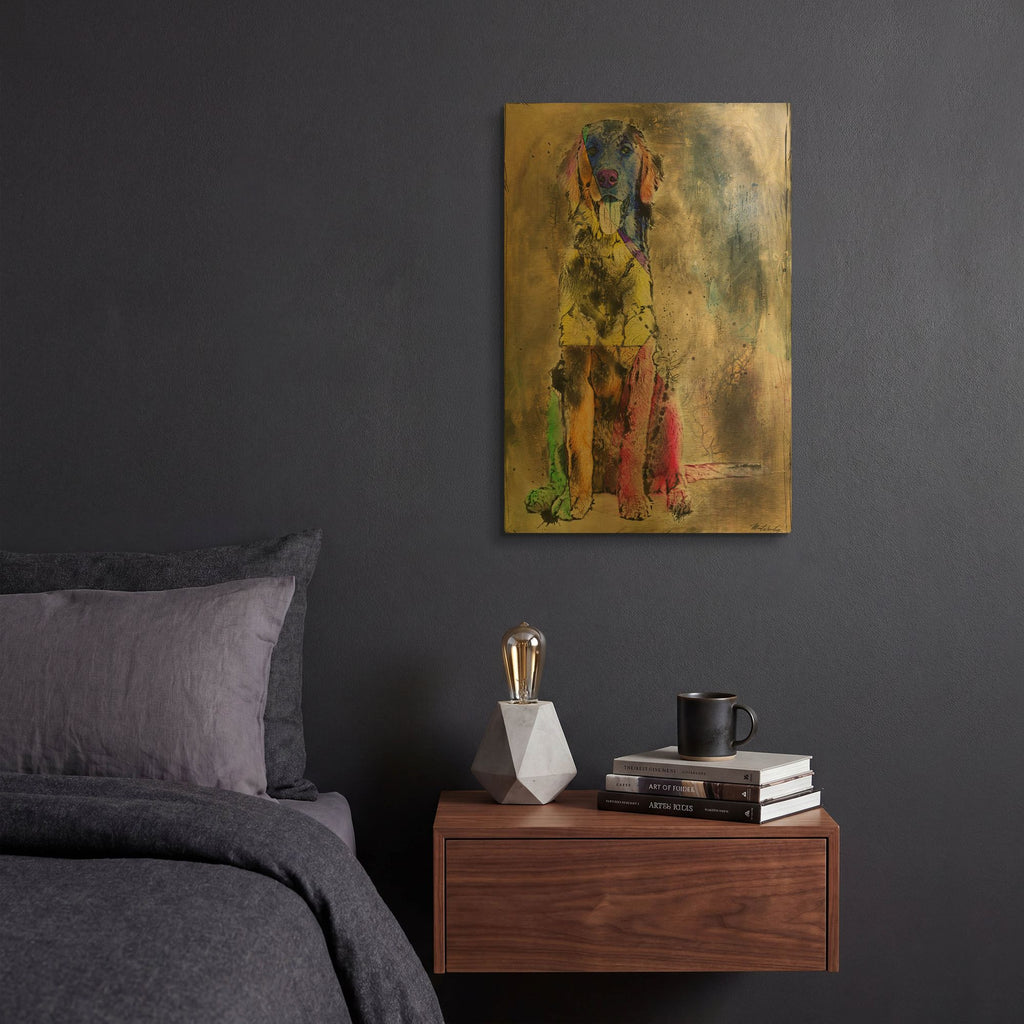 'Happy No. 1' By Marta Wiley Gold Metal Wall Art