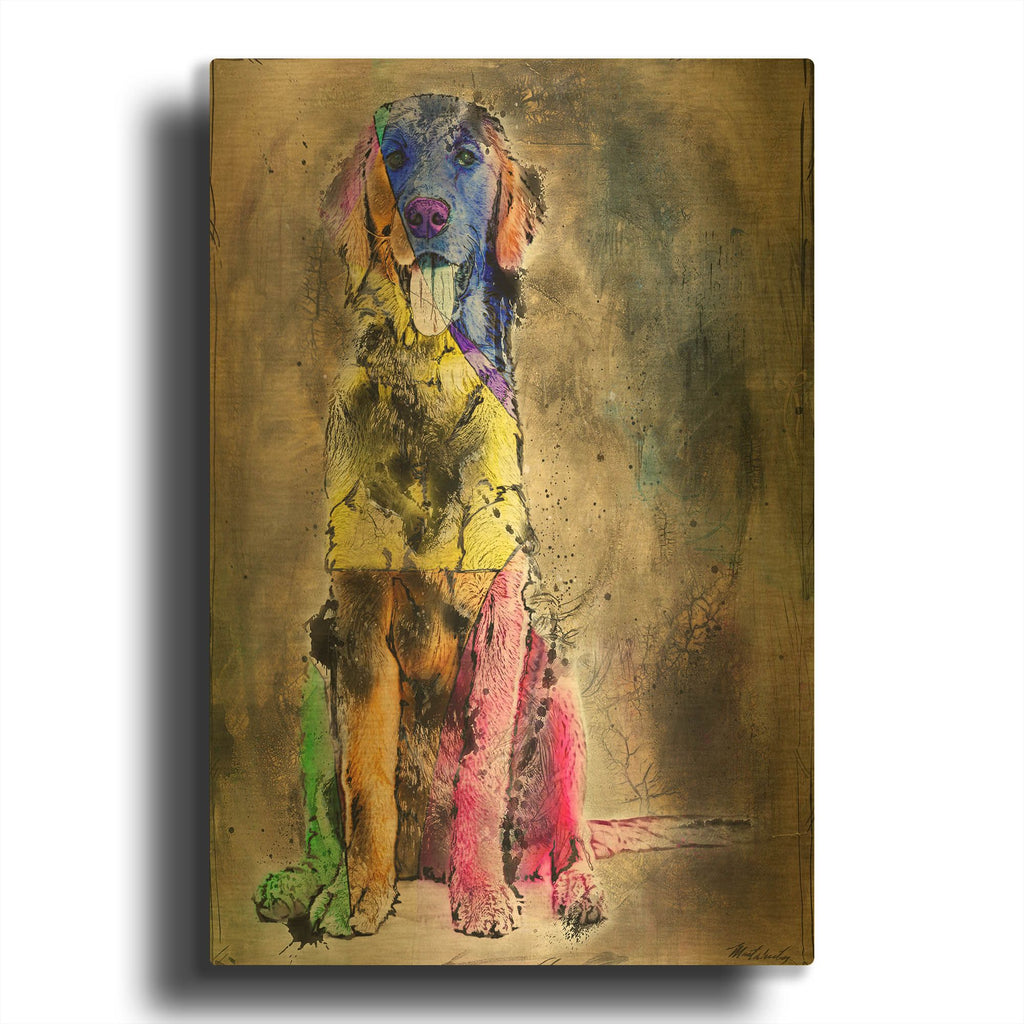 'Happy No. 1' By Marta Wiley Gold Metal Wall Art