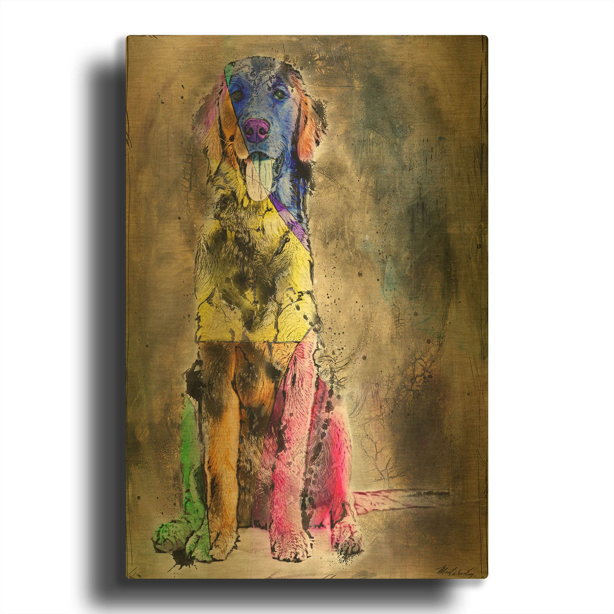'Happy No. 1' By Marta Wiley Gold Metal Wall Art