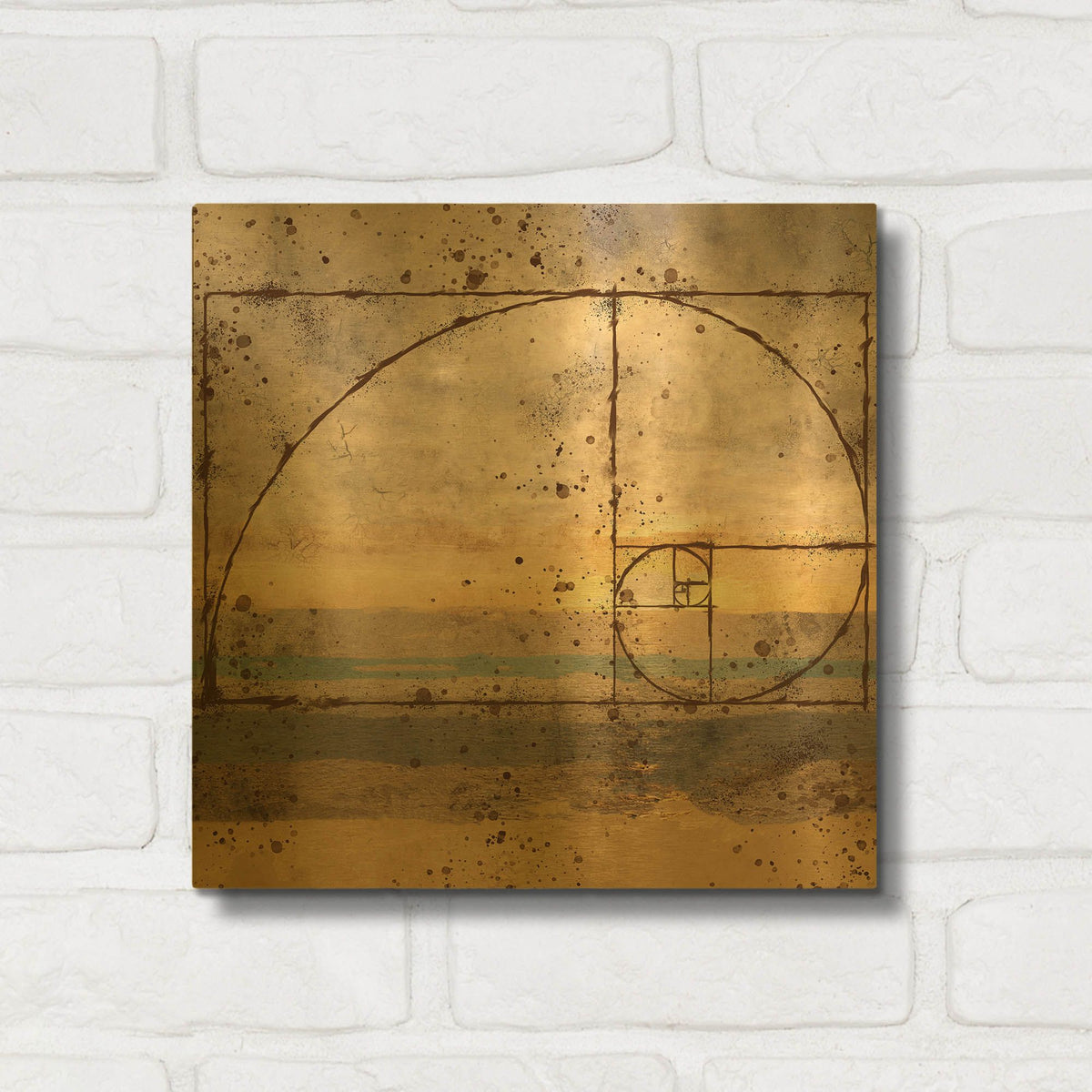 'Fibonacci Shell' By Marta Wiley Gold Metal Wall Art